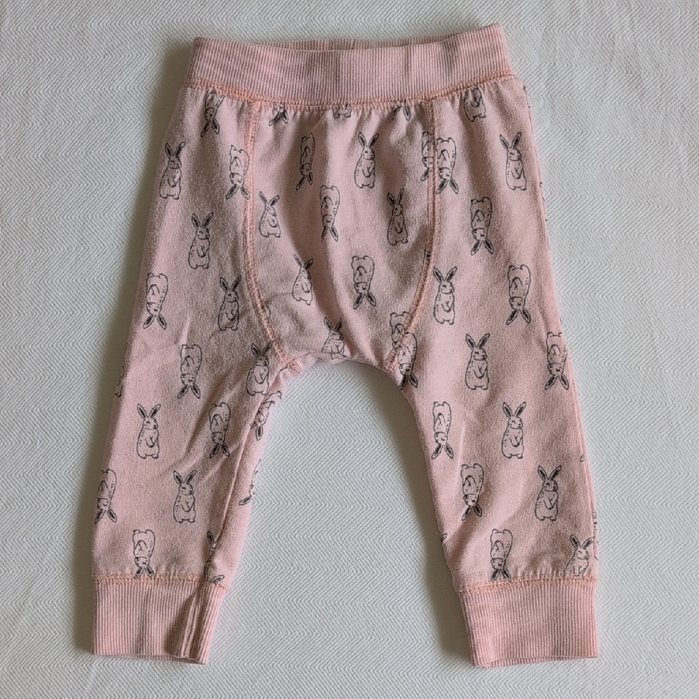 petit lem pink bunny comfy pants 9 months baby girl